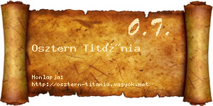 Osztern Titánia névjegykártya